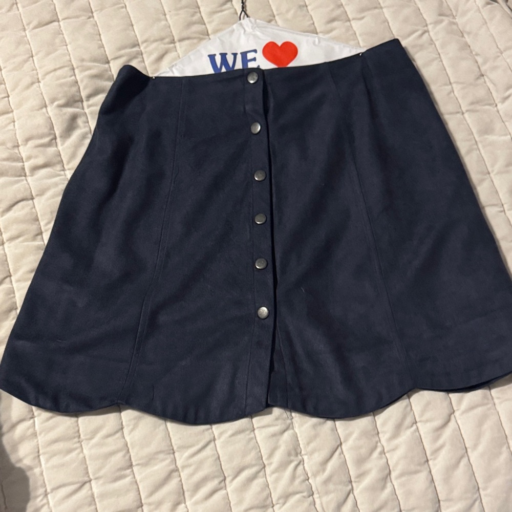 Elegant Navy Button-Front mini Skirt